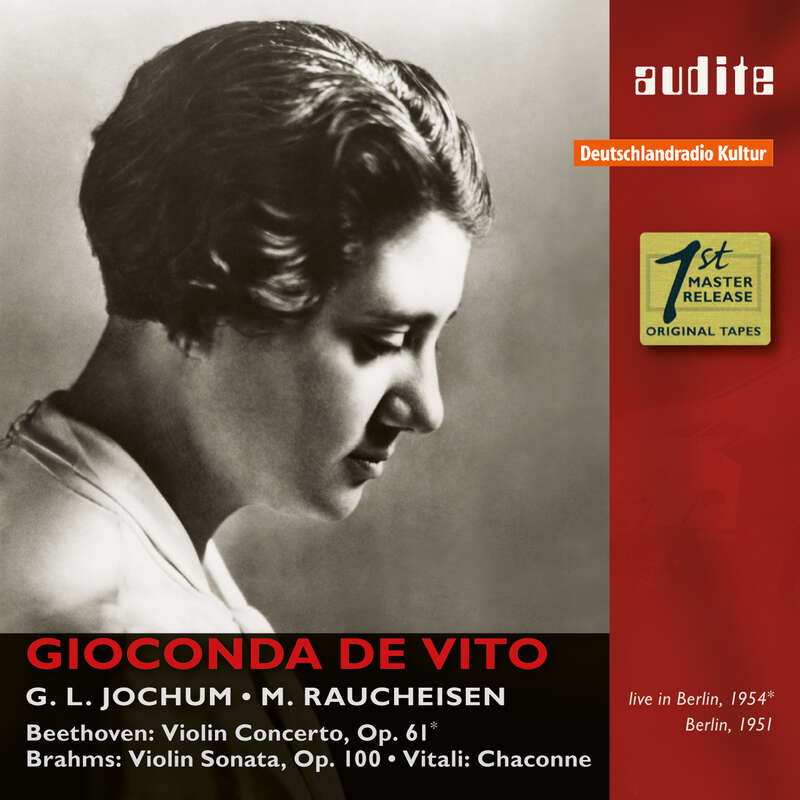 Cover: Gioconda de Vito plays Beethoven, Brahms & Vitali